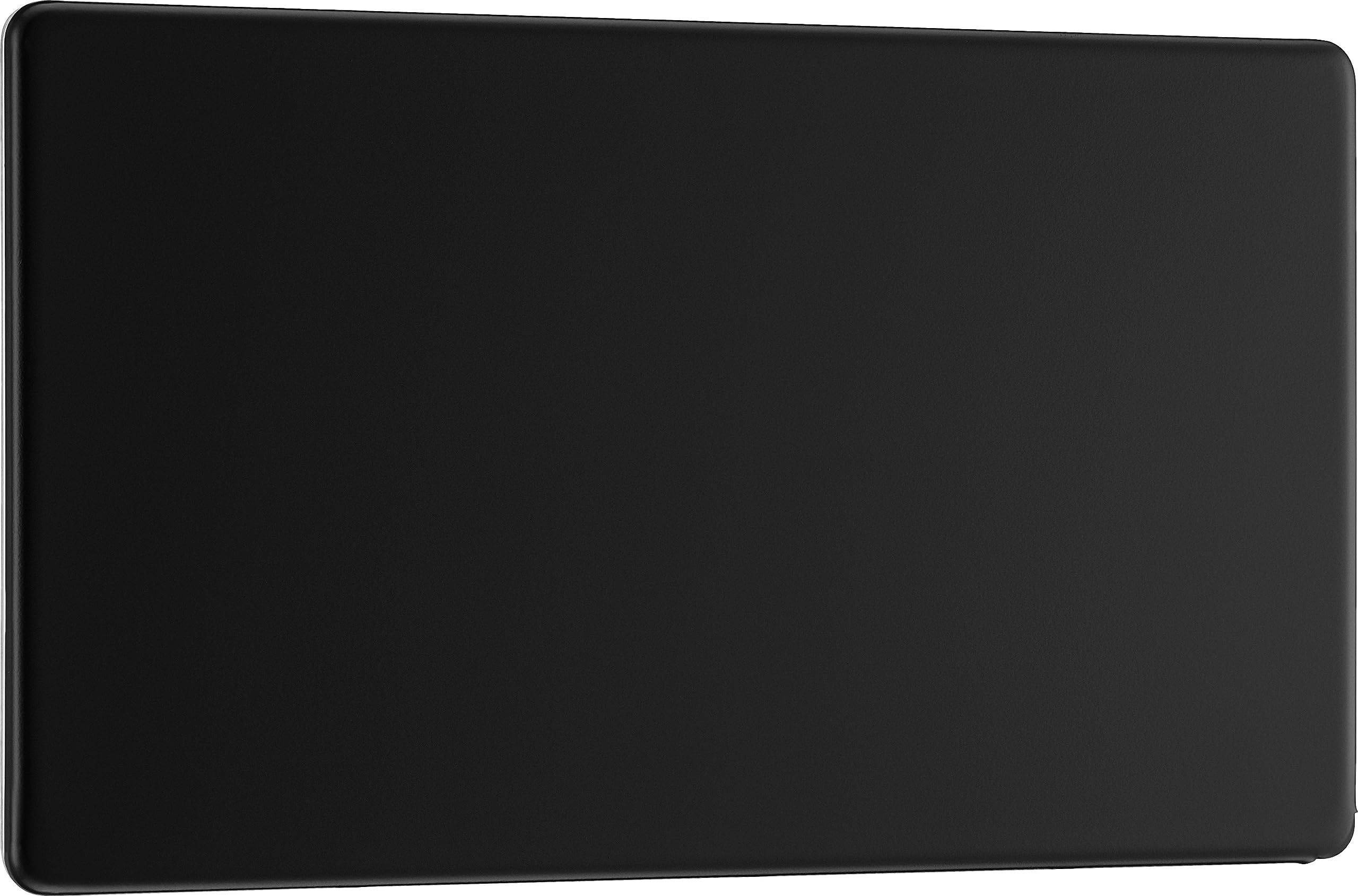 Screwless Flat Plate Matt Black Double Blank Plate