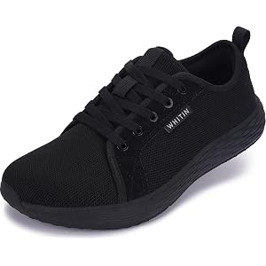 WHITIN Women's Wide Toe Box Walking Shoes Zero Drop Sneakers | Durable Rubber Outsole, Removable Insole, Lace up Custom Fit,