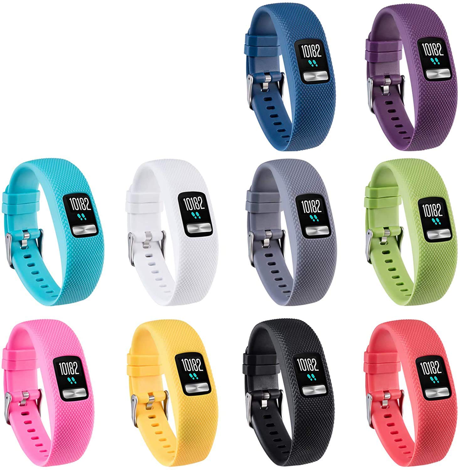 Tyogeephy Compatible with Vivofit 4 Bands, Silicone Replacement Band for Vivofit 4, with Secure Metal Watch Clasp Buckle Wristband Strap Women Men Large Small
