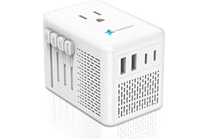 MAPAMBO 220V to 110V Converter, Voltage Converter US to Europe, Adapter Plug Converter for Hair Dryer, Travel Voltage Converter with 3 USB A and 1 USB C, Power Converter Adapter Combo for US/EU/UK/AUS