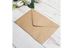 Lucky Star 25 PCS Brown Kraft Paper Envelopes for 5x7 Cards A7 Envelopes,5.35 x 7.7 inches,Perfect for 5x7 Weddings,Invitation Cards,Birthday Greeting Invite