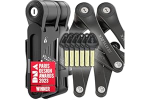 Seatylock FoldyLock Mini Folding Bike Lock - Patented Lightweight Bicycle Lock - Heavy Duty Anti Theft Guard with Key for Electric Scooter & City Bikes