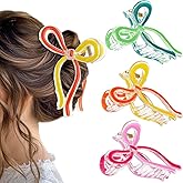 Bafuny Large Bow Hair Claw Clips Butterfly Claw Clips Colourful Hair Clips for Women 3PCS