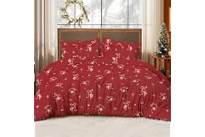 Erwinmu Christmas Duvet Cover Set Queen Size,Red Pink Bow Ties Pattern Christmas Bedding Set for Girls Adults,Soft Brushed Microfiber Comforter Cover Set Includes 1 Duvet Cover and 2 Pillowcases