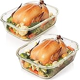 Razab 10 Cups/ 80 Oz 2 Pack Large Glass Container Food Storage with Lids - Leakproof, BPA-Free Large Meal Prep Container Idea