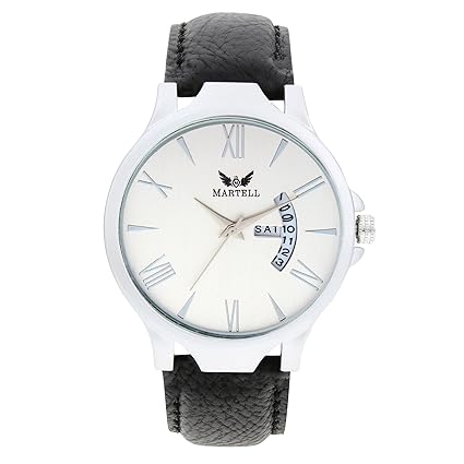 Analog White Dial Day and Date Mens Watch