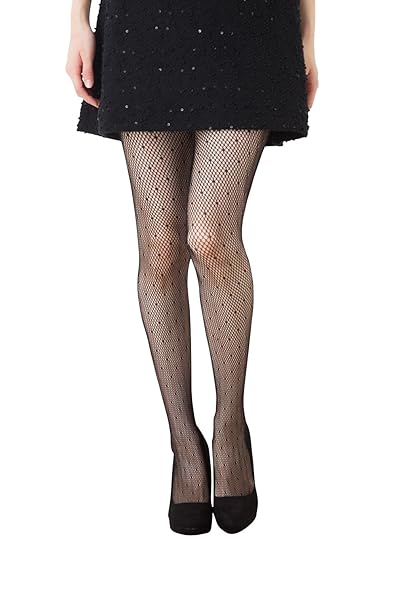 Amazon ドット柄 ラッセルタイツ ブラック 黒 網タイツ ネット