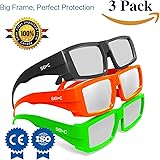 Solar Eclipse Glasses CE and ISO Certified - Safe Solar Viewing - Viewer and Filter - Eye Protection (3 Pack - Plastic Frame)
