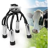 Kozlira Cow Milking Cluster with 4 Teat Cups, 240CC Milk Claw for Vacuum Pump Milking Machine, Silicone Stainless Steel Milk Cup Set for Cattle, Goats, Sheep, Dairy Farm Milker Equipment