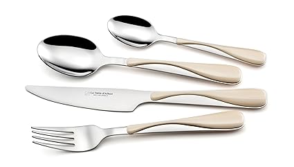 La Table dAlbert 798110 Ecume - Cubertería de 24 piezas (acero inoxidable y