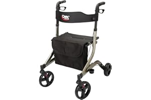 Carex Crosstour Rolling Walker Rollator - Rolling Walker with Seat - Folding, Euro Style Rollator, 4 Wheel Walker for Seniors