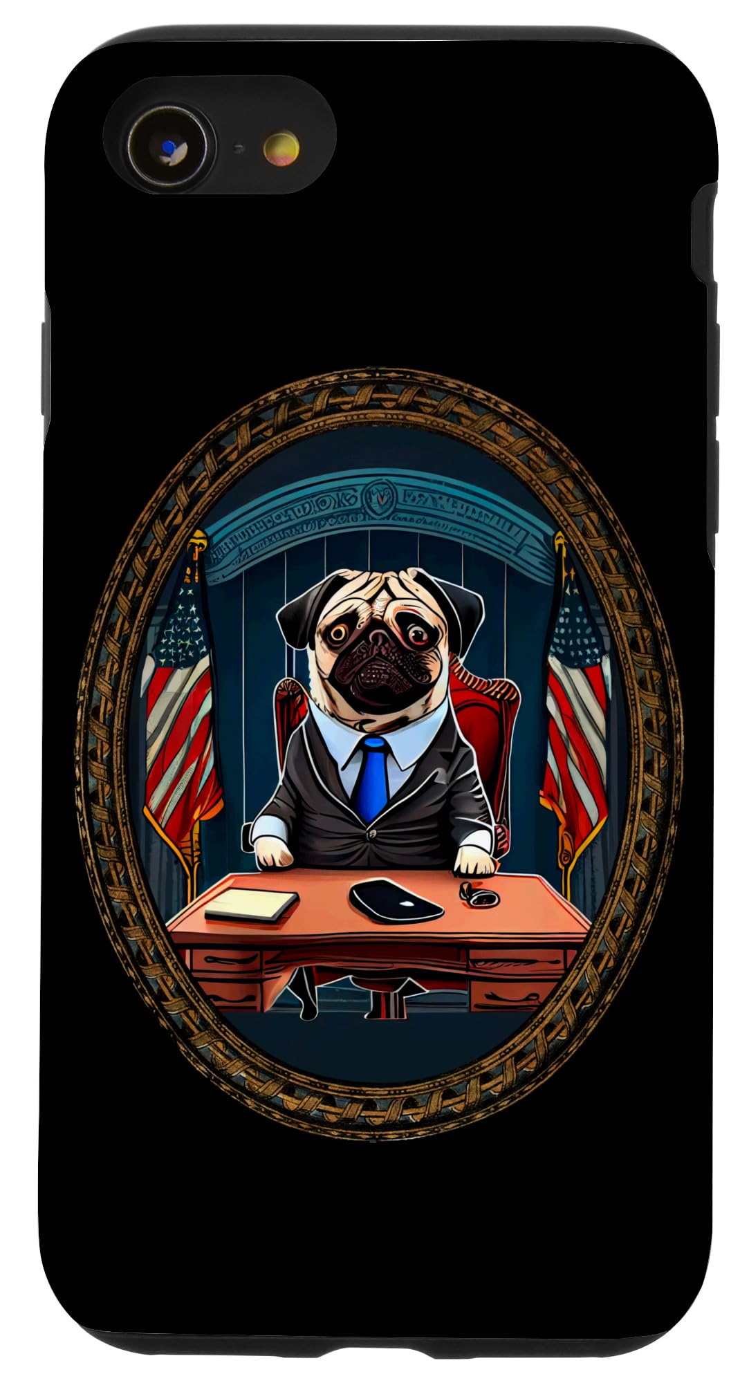 iPhone SE (2020) / 7 / 8 Patriotic Pug President Humorous Office Art Case