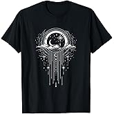 Celestial Harmony Sun and Moon Abstract Design T-Shirt