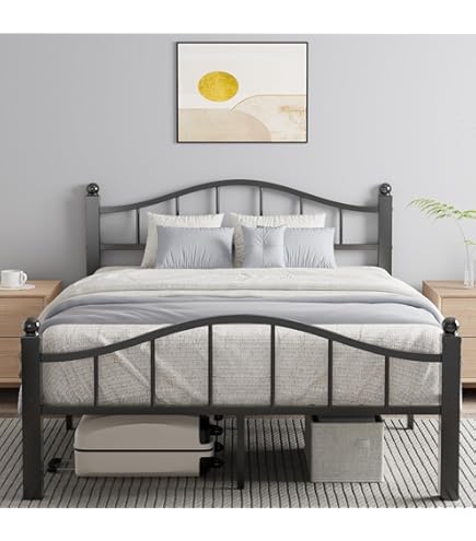 Amazon.com: ZIRUWU Metal Platform Bed Frame with Headboard
