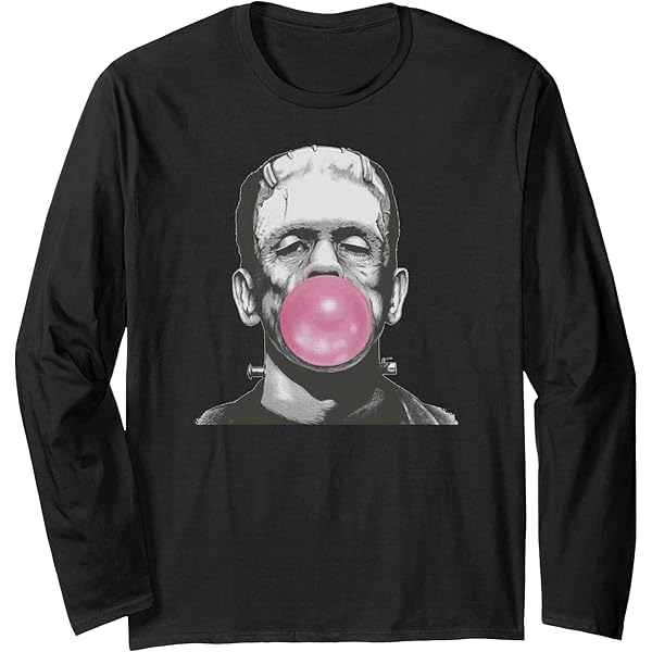 Amazon.com: Frankenstein Monster T-Shirt with Pink Bubblegum