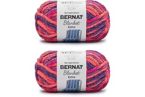 Bernat Blanket Extra Plum Brights Yarn - 2 Pack of 300g/10.5oz - Polyester - 7 Jumbo - 97 Yards - Knitting/Crochet