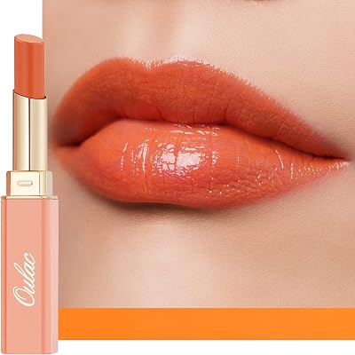 Oulac Moisturising Orange Lipstick - Hydrating Lip Colour, Vegan Cruelty-Free