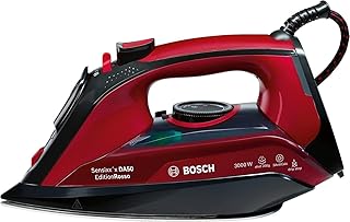 Bosch Dampfbügeleisen TDA503001P, 200g Dampfstoß, 3fach-Entkalkung, 3.000 Watt, schwarz/rot