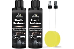 SHABEIBEI Back to Black Plastic Restorer - Plastic Restorer for Cars Revive Faded Plastic, Rubber Vinyl Ultimate Solution for Car Trim Restoration Protection Plastic Restorer（2Pack）