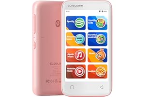 MP3 Player for Kids, Parental Controls, 16GB, Supports Spotify and Audible, Bluetooth and WiFi(Pink)