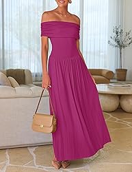 ZESICA Women's Off The Shoulder Maxi Dress 2025