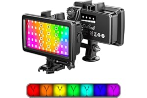 Starbea RGB Diving Video Light 131FT/40M Waterproof 3000mAh Led Camera Lights Rechargeable Underwater Photography Lighting Panel Lamp for Gopro Canon Nikon Sony Camera Housing(SL-20)