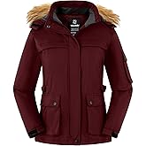 Wantdo Women's Waterproof Ski Jacket Windproof Winter Snow Coat Mountain Snowboarding Jackets Outdoor Fleece Parka
