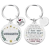 Yobent Goddaughter Gifts from Godmother, I Love You Goddaughter Birthday Keychain Present, Proud of God Daughter Key Chain, Best God Daughter Gift Ideas