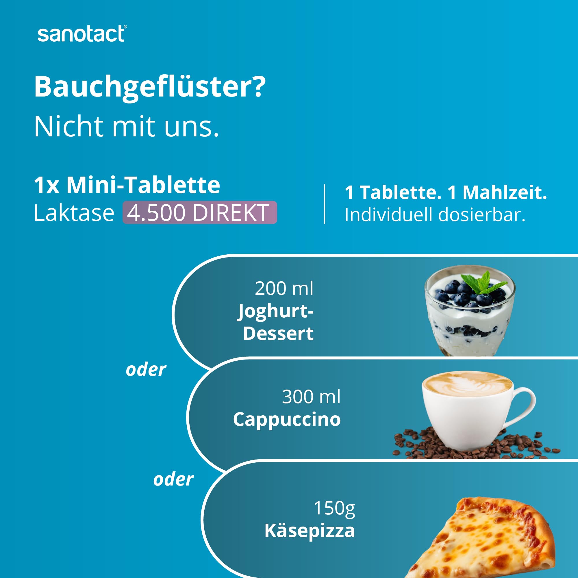 sanotact Laktase Direkt 4.500 Mini-Tabletten – 100 Stück | Für Laktoseintoleranz | Sofortige Wirkung | Ohne Wasser einnehmbar | Praktischer Klickspender 7