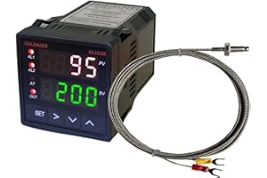 GOLANDER PUMP 12V/24V DC Powered Universal 1/16DIN PID Temperature Controller, PID, On/Off, Manual Control, with K Thermocouple