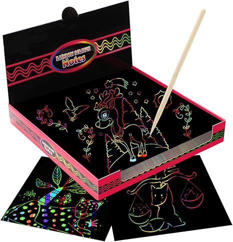 scratch art box of rainbow mini notes