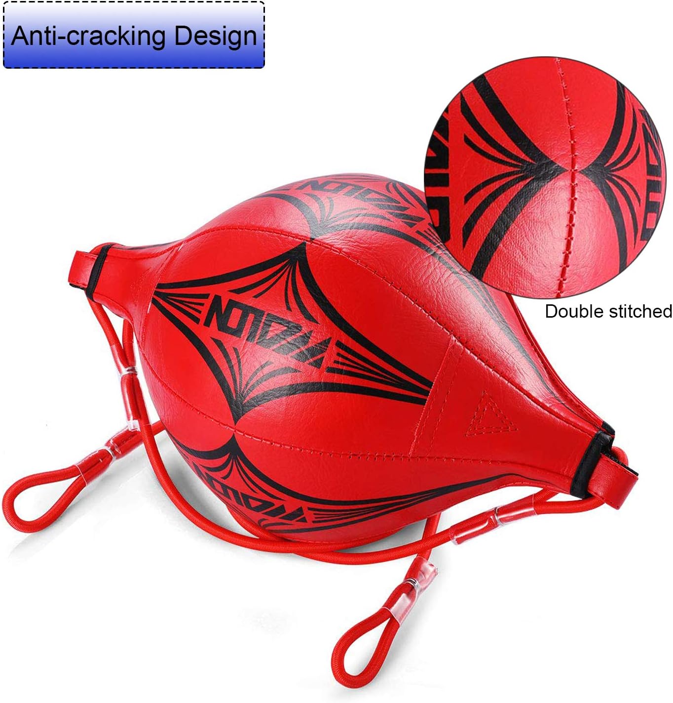 Opliy Double End Ball, Boxing Speed Ball Leather Boxing Ball with Pump Speed Dodge Ball Include 2pcs Ring Locking for Gym MMA Boxing Sports Punch Bag (Red) : Sports & Outdoors