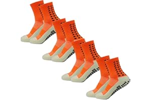 Yufree 4 Pairs Mens Grip Soccer Socks Non Slip Grippy Women Socks for Football Basketball Sports