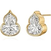 WEARON Small Gold Stud Earrings, 14K Gold Plated Dainty Mini Multi-Shape Flat Back Stud Earrings for Women, Helix Piercing Jewelry