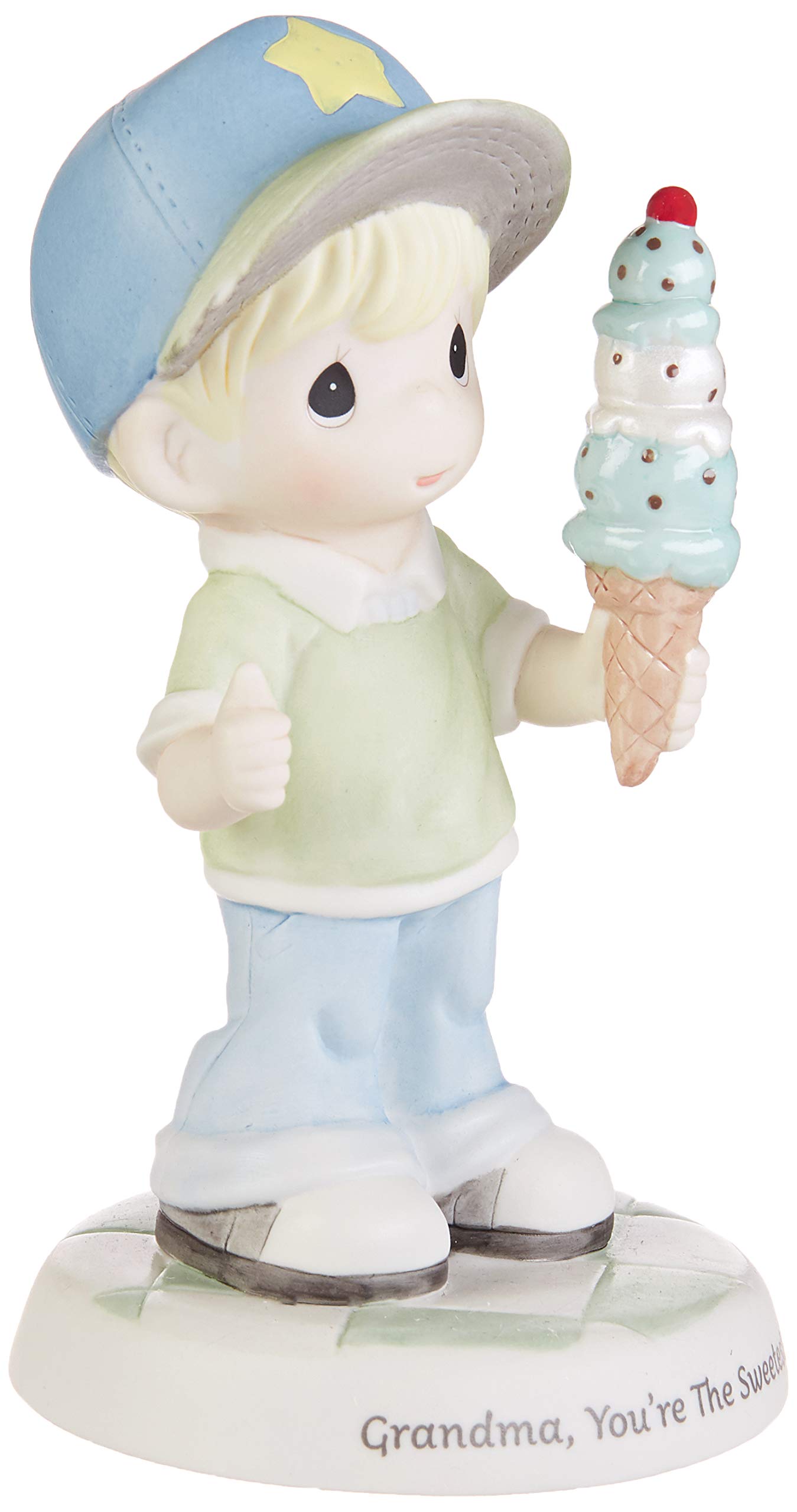 Precious Moments 193017 Grandma You're The Sweetest Boy with Ice Cream Cone Bisque Porcelain Figurine