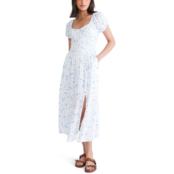 Aeropostale Women's Smocked Waist Short Sleeve Mini Dress, Ivory at Amazon  Women's Clothing store