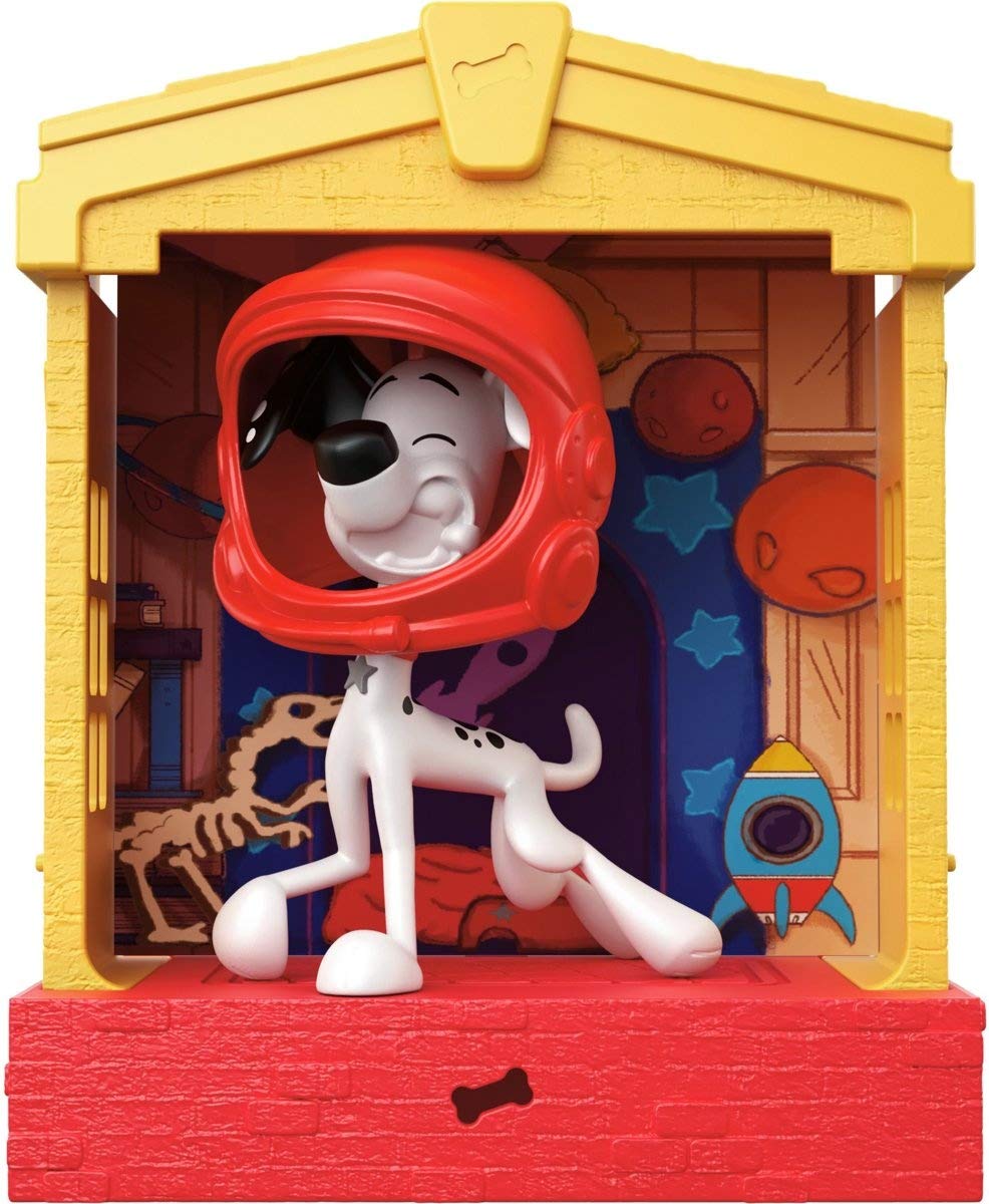 Disney 101 Dalmatian Street, Stackable Dog House (5-In) with Dylan Character Figure (3-In) and Space Helmet Accessory