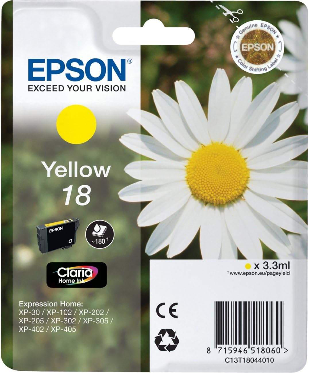 Epson 18 Yellow Daisy Genuine, Claria Home Ink Cartridge, Standard - Image 3