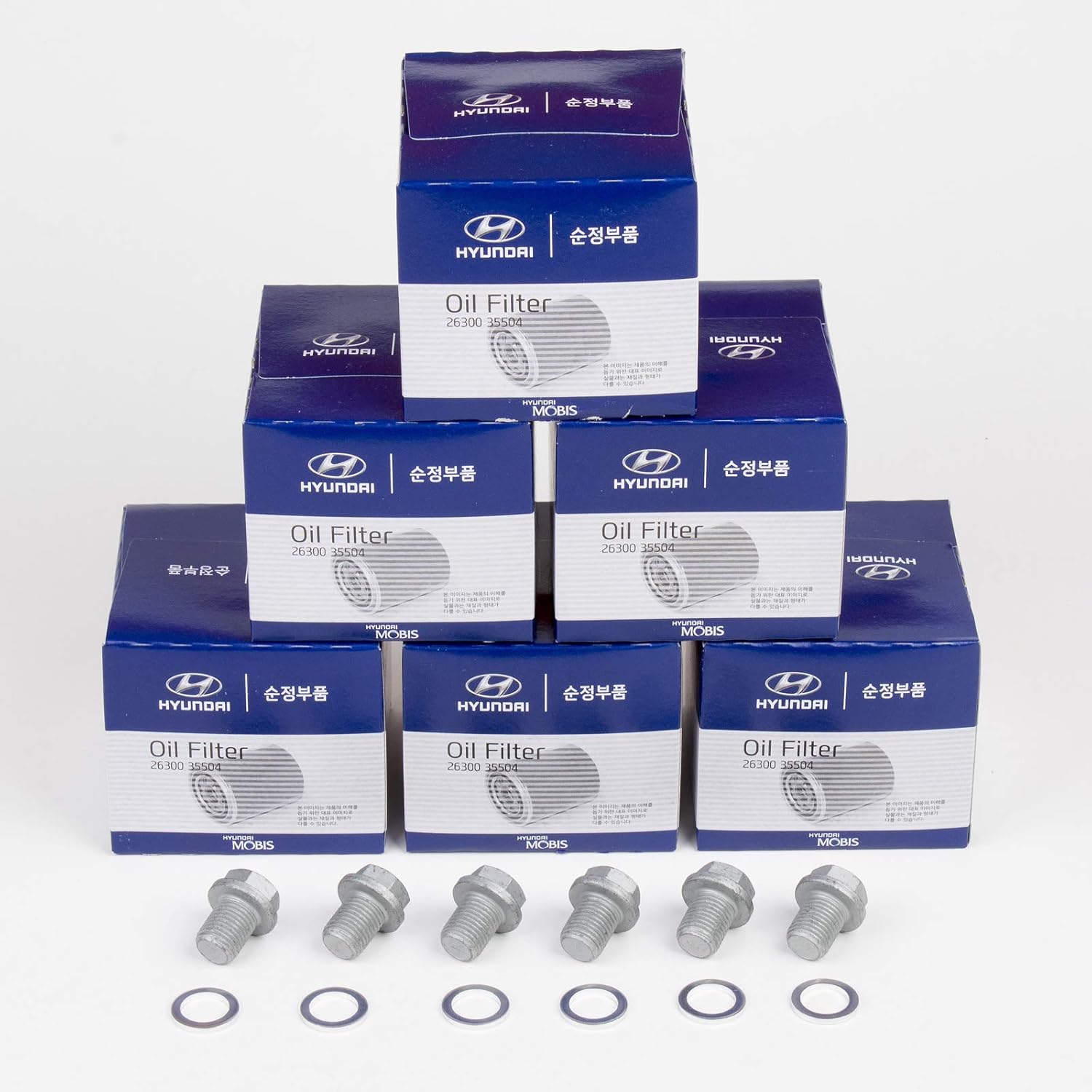 Amazon.com: Genuine OEM Hyundai Kia Oil Filter with Drain Bolt & Washer  (Pack of 6): Automotive