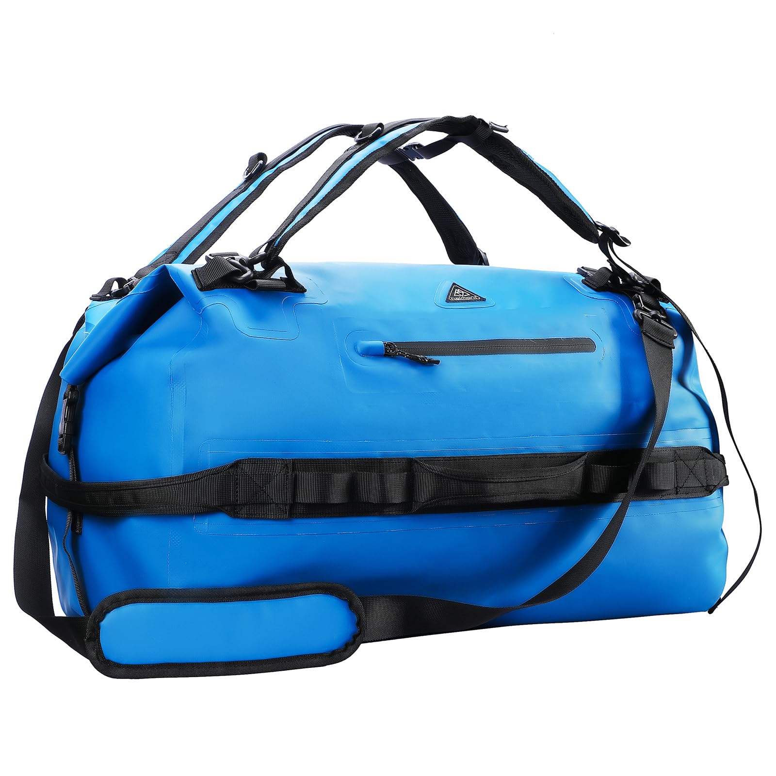 Haimont Waterproof Dry Bag 60L Roll-Top Duffle Backpack with Adjustable Style Straps for Canoeing, Fishing, Rafting, Swimming, Boating, Blue