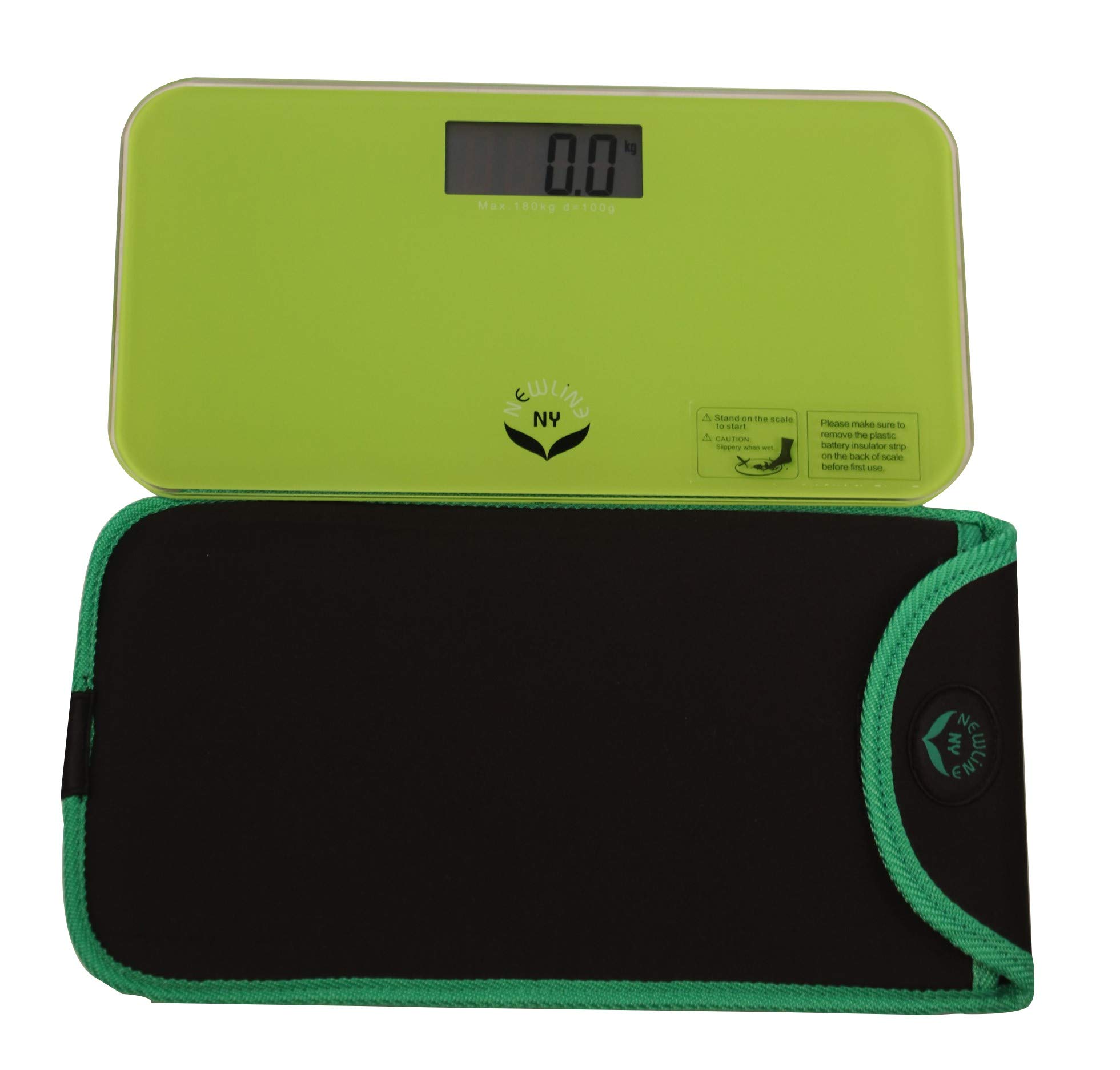 NewlineNY Green Mini Bathroom Travel Scale with Protection Sleeve, SBB0719MLG+101BG โ image 1