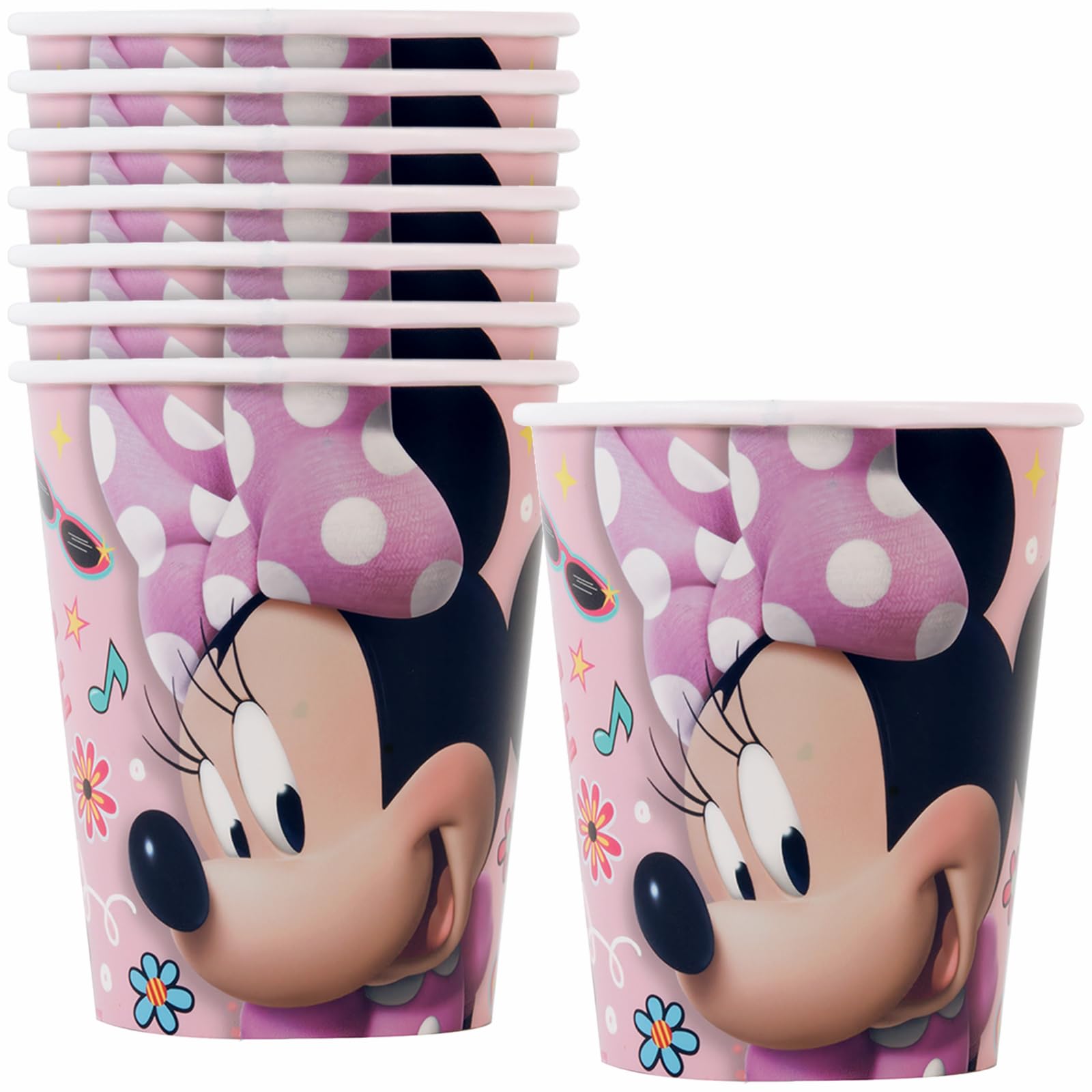 Unique Disney Iconic Minnie Mouse 9oz Paper Cups [8 Per Package]