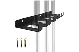 KSWLOR Barbell Rack, Heavy Duty Vertical Hanging Barbell Holder, Wall Mounted, Steel, Black, 6.4 x 3.7 x 2.9 inches, Home Gym