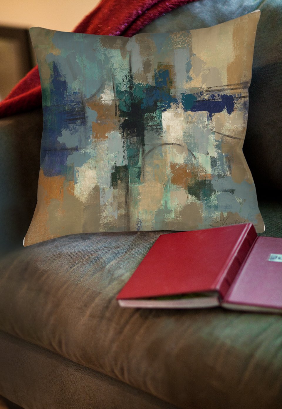 Manual Woodworkers & Weavers Square Throw Pillow, 18Inch, Jasper