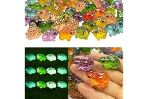 ZYNCUE 60 Pcs Glow in The Dark Luminous Mini Frogs for Garden & Craft Decor, Resin Lawn Ornaments for Outdoor, Terrarium, Fai