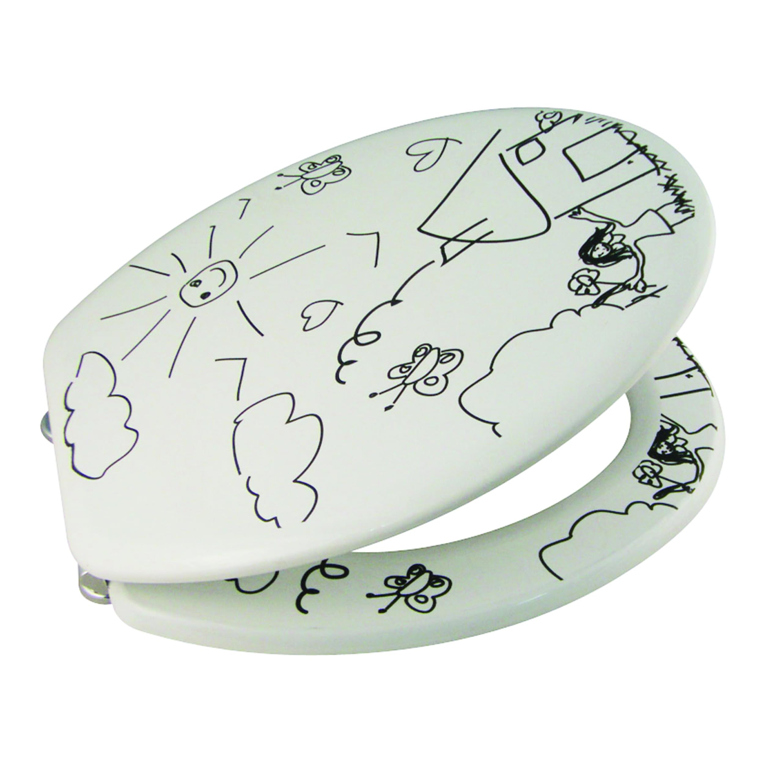 MSV "Kindergarten Toilet Seat, Black/White