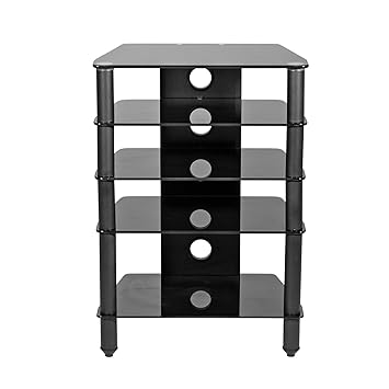 Amazon Com Mmt Hi Fi Media Rack Av 5 Shelf Glass Tv Stand For