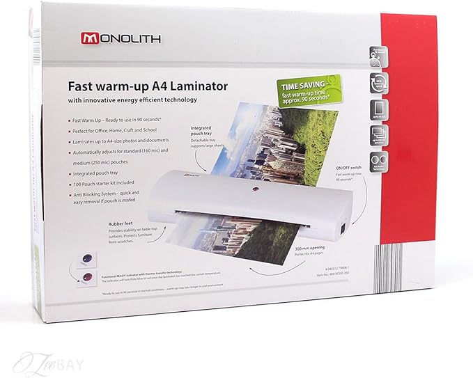 MONOLITH Fast Warmup A4 Laminator with 100 Laminating Pouches Amazon