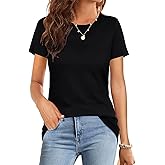 Elesomo Womens T Shirts Short/Long Sleeve Tshirts Casual Basic Tee Tops Outfits
