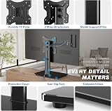 RFIVER Universal Swivel TV Stand Table Top 23-43 inch 30kg Glass Base view 4